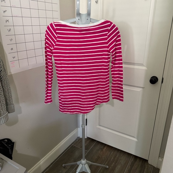 Macbeth Collection by Margaret Josephs Pink and White Striped Blouse - Picture 7 of 10